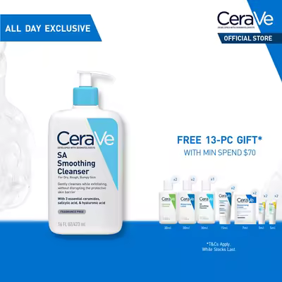 CeraVe SA Smoothing Cleanser 88/236/473ml Salicylic
