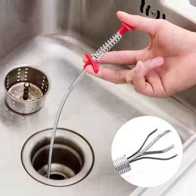 Length 0.6M/1.6M Bend Curve Grabber Spring Grip Tool For Home Garden Usage 4 Claw Flexible Long Reach Pick Up Tool Sink pipe uncloggers